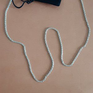 Artisan Crafted Sterling Silver 24" Tulang Naga Link Necklace